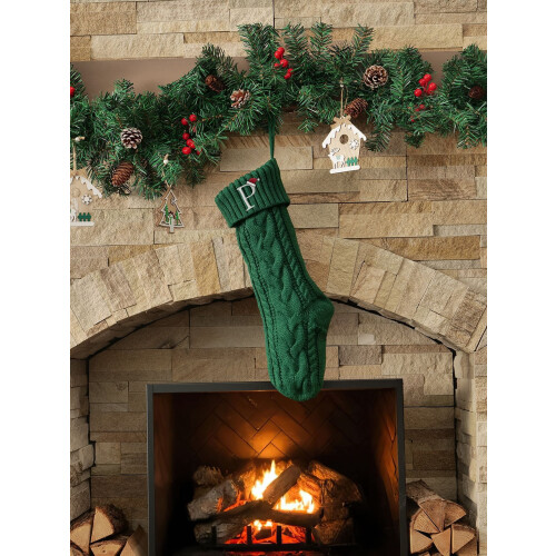 Weihnachtsstrümpfe mit Initialen, 50 cm lang, gestickt