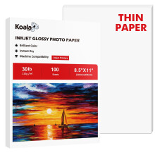 Premium Glossy Inkjet Paper 115gsm 8.5x11, 100 Sheets Dye Ink Compatible, Quick Dry No Bleed, Perfect for Graphics Presentations Crafts, White