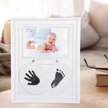 Baby Footprint Keepsake Frame with Fingerprint and Footprint Display, Assorted Colors, Perfect Newborn Photo Set