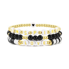 Fashion Colorful Beaded Bracelet Elastic Bracelet Soft Clay Stacking Bracelet Suitable for Casual and Party Wear
