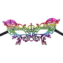 Maschera veneziana decorativa in pizzo multicolore