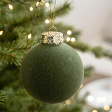 Velvet Christmas Ball Ornaments Brown 6 pcs 2.4-inch