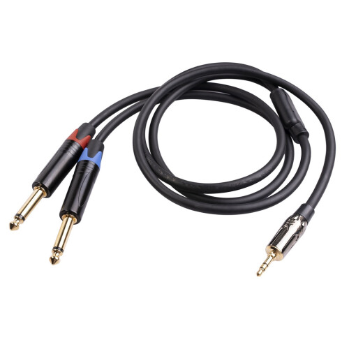 Καλώδιο Jack 3.5mm σε διπλό καλώδιο 6.35mm Aux Cable2Mono6.5Jack σε 3.5Malce για μίξη ενισχυτή