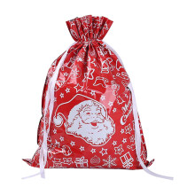 Sacchetti regalo natalizi con coulisse AnuirheiH – Design pupazzo di neve/fiocco di neve/alce/Babbo Natale, sacchetti per caramelle in iuta