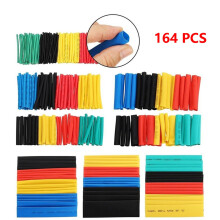 Kit de 164 gaines thermorétractables de qualité marine, 8 tailles, 6 couleurs, étanches, compatibles avec les câbles électriques