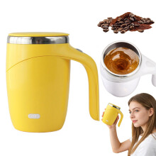 Mug à café à agitation automatique jaune 3,54 x 5,3 pouces (1 pièce)