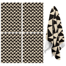 4 Pcs Funny Kitchen Towels,Black Beige Chevron Pattern Microfiber Dish Towels,Kitchen Tea Towels,Kitchen Towel Set (18" X 26")