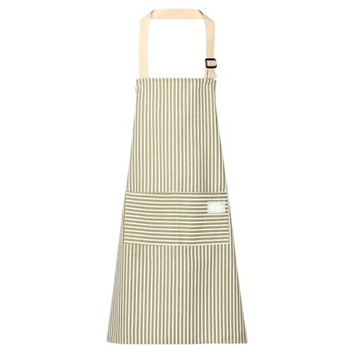 Grembiule da donna a righe in cotone e lino con 2 tasche 1