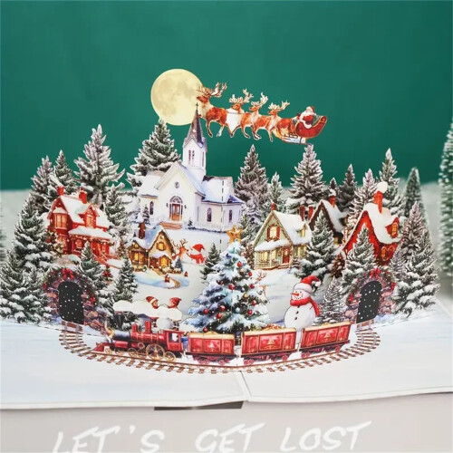 Carte de Noël 3D en papier à monter soi-même 1