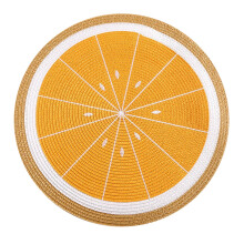 Cute Fruit-Shaped Woven Round Placemat, Heat-Insulating & Eco-Friendly, Compatible with Western/Japanese Tableware