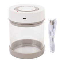 Bocal en verre de 600 ml à fermeture sous vide électrique – Batterie intégrée, verre borosilicate transparent, idéal pour le thé, le café,