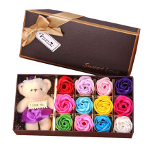 Ours en peluche rose, cadeau de Saint-Valentin – Ours en peluche fait main avec roses préservées, idéal pour elle, maman, un mariage, un