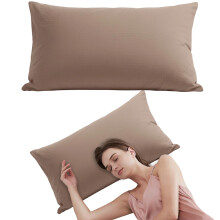 Taie d'oreiller Queen (1 pièce) – Microfibre doublement brossée marron, fermeture portefeuille, infroissable, résistante à la décoloration et