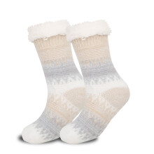 Calze pantofola da donna con grip antiscivolo, morbide e calde, spesse e comode, in pile, colore giallo.