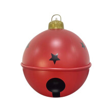 Clochettes gonflables géantes de Noël (61 cm), grande boule à grelots décorative, ballon de Noël pour jardin, terrasse ou patio.