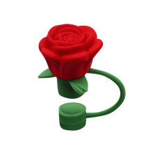 Valentine's Day Straw Covers for Stanley Cup, 10mm Rose Flower Toppers, Reusable Dust-Proof Straw Caps – Compatible with Stanley