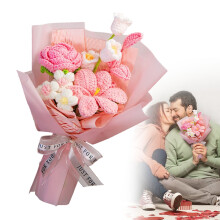 Ramo de rosas de ganchillo hecho a mano 9,8 11,8 pulgadas