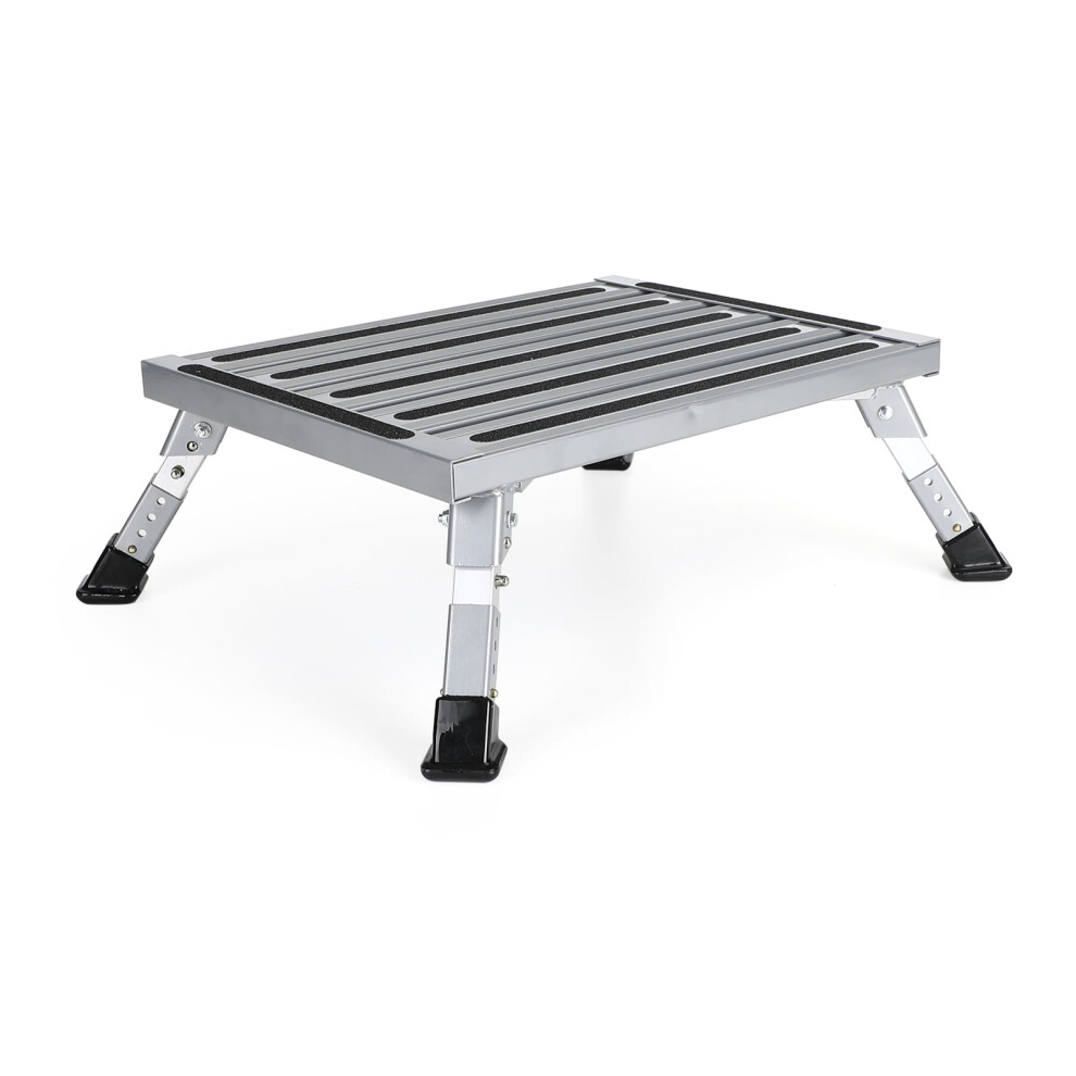 Folding Aluminum Platform Rv Step Stool Trailer Camper Working Ladder Portable 9422877898541