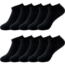 Chaussettes respirantes pour homme, lot de 10 paires, noires, pointures US 6-9