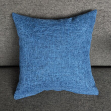Linen Couch Pillows, Handmade Decorative 15.75x15.75 Inch Blue Pillow – Ergonomic, Warm Winter & Office Desk Use (1 Pc)