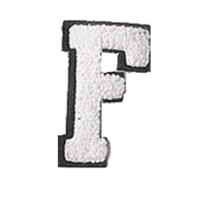 Écusson universitaire en chenille blanche de 7 cm (2,75 pouces)