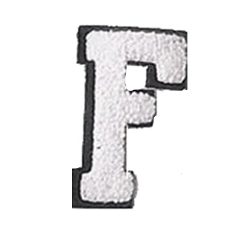 Écusson universitaire en chenille blanche de 7 cm (2,75 pouces)