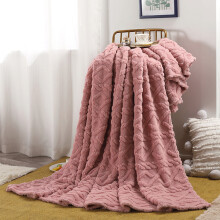 Double-Sided Fleece Throw Blanket 39.37x59.06", Soft Microfiber, Thermal AC Blanket, Thick Flannel Plush, All-Season, Pink (1pc)