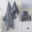 Ensemble de 4 serviettes de bain en coton doux et absorbant, bleu et gris 1
