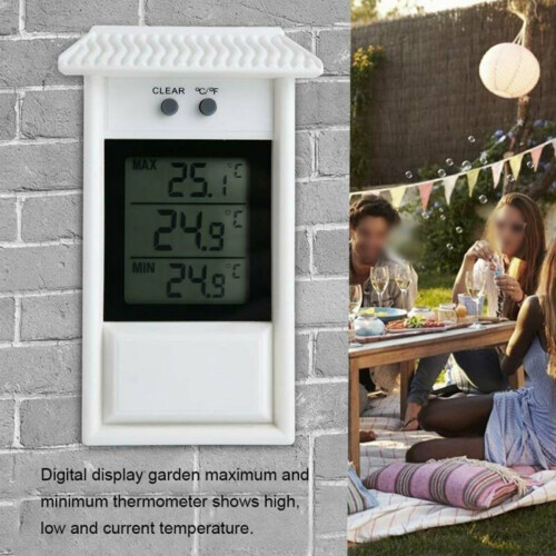 Digital display Max Min växthustermometer trädgård inomhus utomhus vägg rum 1