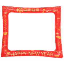 Cadre à selfie gonflable rouge en PVC pour photomaton de fête du Nouvel An