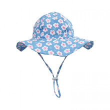 Toddler Summer Beach Bucket Hat with Chin Strap, Wide Brim Sun Protection Hat for Baby Boys & Girls, Light Blue – Compatible with Kids