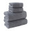 Ensemble de 4 serviettes de bain en coton doux et absorbant, bleu et gris 2