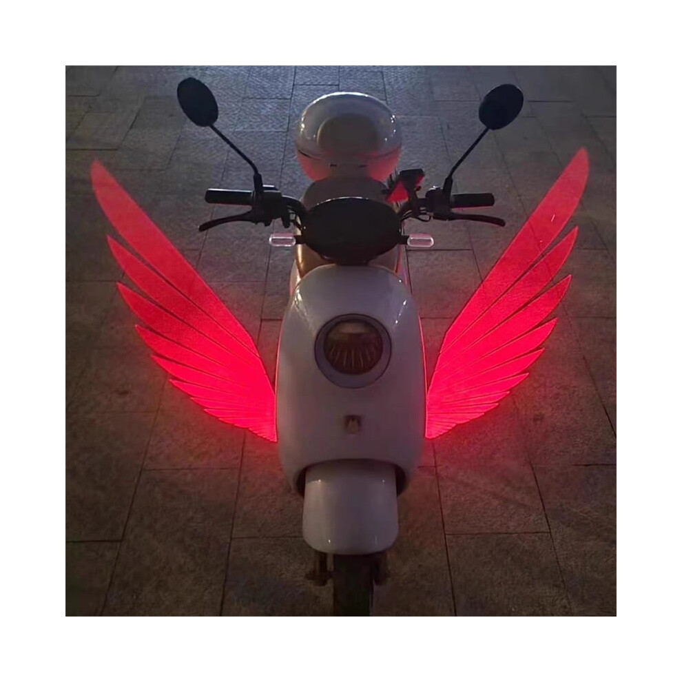 () 2Pcs Motorcycle Led Underbody Projector Ghost Angel Wings Motorcycle Modification Led Decoration Lights Red/Light 9399596137193