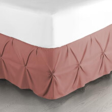 Pink Clay Twin Bed Skirt, 14" Drop, Pinch Pleat, Hotel-Quality Microfiber – Compatible with Twin Beds