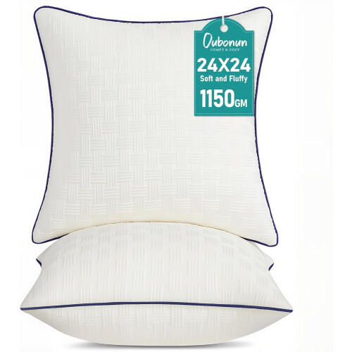 Kuddinlägg Fyrkantiga 24x24 Beige Polyester 2-pack