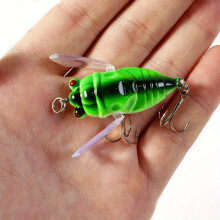 2pc 5cm/1.96in 4.5g Artificial Ladybug Fishing Bait, Cicada Beetle Insect Wobblers Fishing Lures Jigs, Topwater For Bass Carp Fishing Tackle