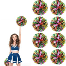 Cheer Pom Poms Metallic Foil 10 Inch 8 Pack