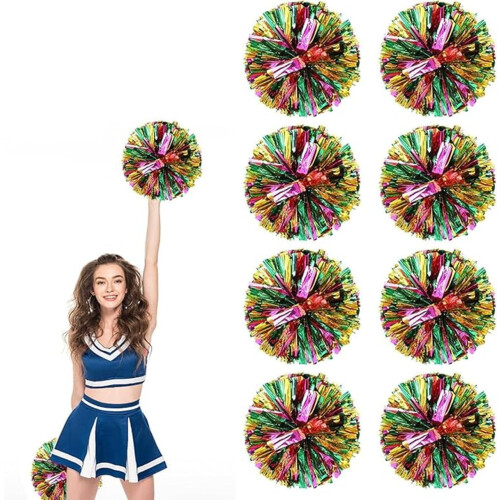 Cheer Pom Poms Metallic Foil10Inch8Pack