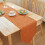 Orange cheesecloth table runner rustic sheer 90x24 in 1