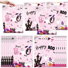 Sachets cadeaux roses fantôme pour Halloween (50 pièces)