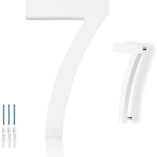 Numéros de maison flottants modernes blancs de 15 cm
