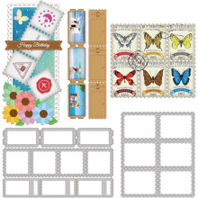Stamp Frame Cutting Dies, Wave Edge Embossing Stencil Template, Metal Crafting Dies for Card Making & Scrapbooking – 1 Set