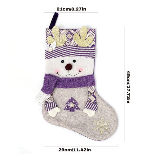 Purple Snowflake Christmas Stocking 18 inches 1