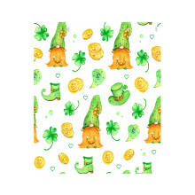 St. Patrick's Day Shamrock Throw Blanket, Irish Green Clovers, 59" x 29.5", for Bed/Couch/Living Room
