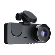 3-kanals dashcam med 32 GB-kort, mörkerseende