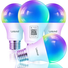Matter Smart Light Bulbs (4-Pack), A19 E26, 800LM, RGBTW, Music Sync, Compatible with Apple Home, Siri, Alexa, Google, SmartThings, 2.4GHz WiFi Only
