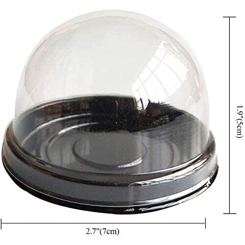 Recipiente para sobremesas com cúpula transparente, 100 unidades, mini suporte de plástico de 2 polegadas para casamento, aniversário e festas 1