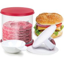 Burger Press Set – Press & Store Up to 6 Burgers, Non-Skid Base, Non-Stick Coating