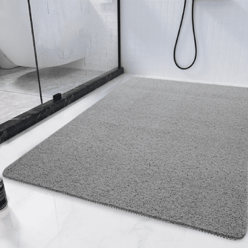 Halkfri duschmatta grå 137x86 cm PVC-luffa 2