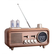 Portable Retro Speaker FM Radio Wireless Subwoofer with Display Ambient Light Support TF AUX MP3 Player
